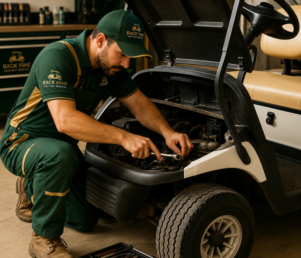 Golf cart maintenance and professional servicing by Back Nine